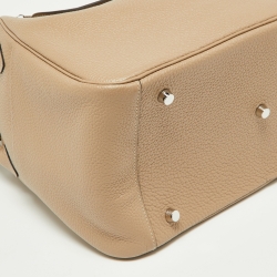 Pre Owned Hermès Gris Tourterelle Taurillon Clemence Leather Palladium Finish Lindy 34 Bag