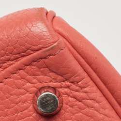 Hermès Rose Jaipur Taurillion Clemence Leather Palladium Finish Kelly Retourne 35 Bag