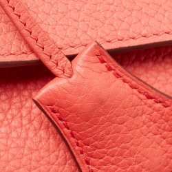 Hermès Rose Jaipur Taurillion Clemence Leather Palladium Finish Kelly Retourne 35 Bag