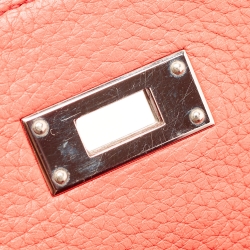 Hermès Rose Jaipur Taurillion Clemence Leather Palladium Finish Kelly Retourne 35 Bag