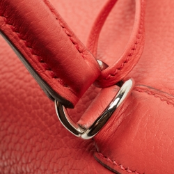 Hermès Rose Jaipur Taurillion Clemence Leather Palladium Finish Kelly Retourne 35 Bag