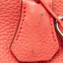 Hermès Rose Jaipur Taurillion Clemence Leather Palladium Finish Kelly Retourne 35 Bag
