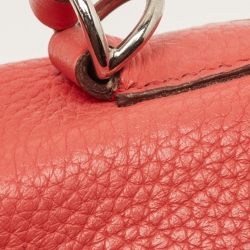 Hermès Rose Jaipur Taurillion Clemence Leather Palladium Finish Kelly Retourne 35 Bag