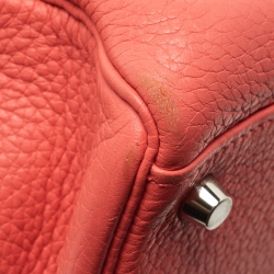 Hermès Rose Jaipur Taurillion Clemence Leather Palladium Finish Kelly Retourne 35 Bag