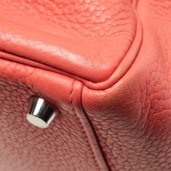 Hermès Rose Jaipur Taurillion Clemence Leather Palladium Finish Kelly Retourne 35 Bag