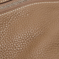 Pre Owned Hermes Etoupe Taurillon Clemence Leather Palladium Finish Lindy 30 Bag