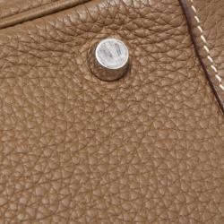 Pre Owned Hermes Etoupe Taurillon Clemence Leather Palladium Finish Lindy 30 Bag