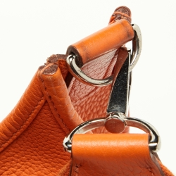 Pre Owned Hermes Orange Taurillon Clemence Leather Evelyne I GM Bag