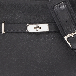 Pre Owned Hermes Black Taurillon Clemence Leather Palladium Finish Jypsiere 28 Bag