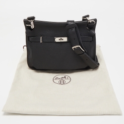 Pre Owned Hermes Black Taurillon Clemence Leather Palladium Finish Jypsiere 28 Bag