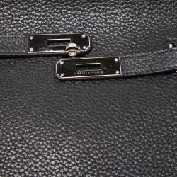 Pre Owned Hermes Black Taurillon Clemence Leather Palladium Finish Jypsiere 28 Bag