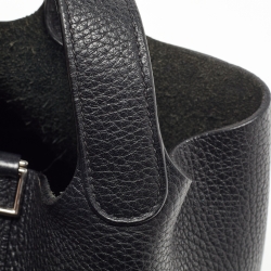 Pre Owned Hermes Black Taurillon Clemence Leather Picotin Lock 18 Bag