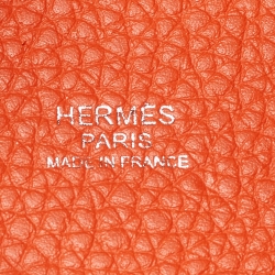 Pre Owned Hermes Feu Taurillon Clemence Leather Picotin Lock 18 Bag