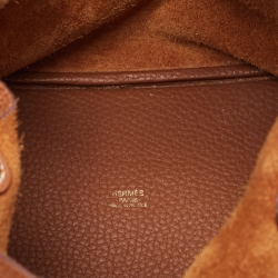 Pre Owned Hermes Gold Taurillon Clemence Leather Picotin Lock 18 Bag