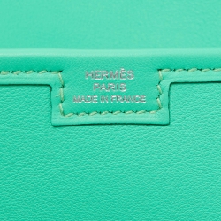 Pre Owned Hermes Vert Comics Swift Leather Elan Jige 29 Clutch