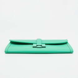 Pre Owned Hermes Vert Comics Swift Leather Elan Jige 29 Clutch