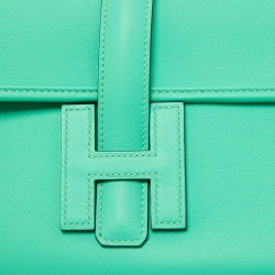 Pre Owned Hermes Vert Comics Swift Leather Elan Jige 29 Clutch