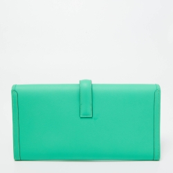 Pre Owned Hermes Vert Comics Swift Leather Elan Jige 29 Clutch