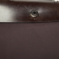 Hermes Ebene/Prunoir Canvas and Leather Herbag Zip 39 Bag