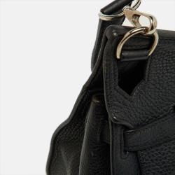 Pre Owned Hermes Black Taurillon Clemence Leather Palladium Finish Jypsiere 28 Bag