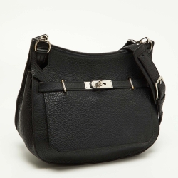Pre Owned Hermes Black Taurillon Clemence Leather Palladium Finish Jypsiere 28 Bag