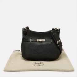 Pre Owned Hermes Black Taurillon Clemence Leather Palladium Finish Jypsiere 28 Bag