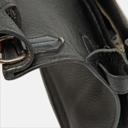 Pre Owned Hermes Black Taurillon Clemence Leather Palladium Finish Jypsiere 28 Bag