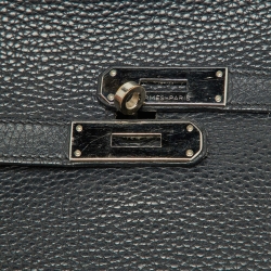 Pre Owned Hermes Black Taurillon Clemence Leather Palladium Finish Jypsiere 28 Bag