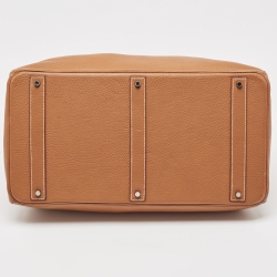 Hermes Gold Togo Leather Palladium Finish Birkin 50 Bag