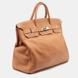 Hermes Gold Togo Leather Palladium Finish Birkin 50 Bag
