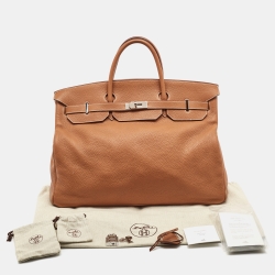 Hermes Gold Togo Leather Palladium Finish Birkin 50 Bag