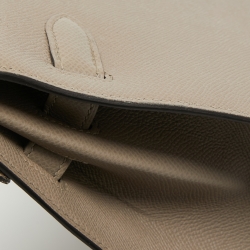 Pre Owned Hermes Gris Asphalt Epsom Leather Gold Finish Kelly Sellier 35 Bag