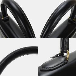 Pre Owned Hermes Boxcalf Shoulder Outside Sewing Black Kelly 28 Handbag