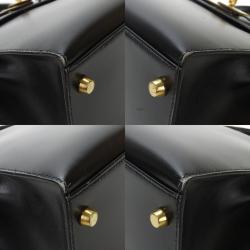 Pre Owned Hermes Boxcalf Shoulder Outside Sewing Black Kelly 28 Handbag