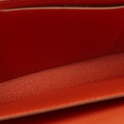 Pre Owned Hermes Sanguine Matte Alligator Mississippiensis and Tadelakt Leather Passant Long Wallet