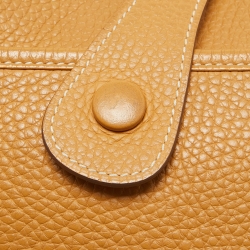 Pre Owned Hermes Natural Sable Taurillon Clemence Leather Evelyne III GM Bag