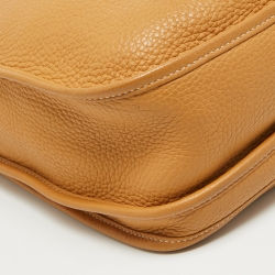 Pre Owned Hermes Natural Sable Taurillon Clemence Leather Evelyne III GM Bag