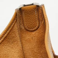 Pre Owned Hermes Natural Sable Taurillon Clemence Leather Evelyne III GM Bag