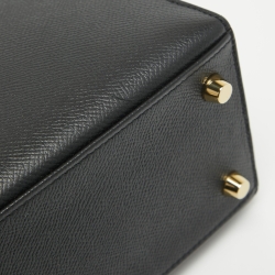 Hermes Noir Epsom Leather Gold Finish Kelly Sellier 25 Bag