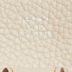 Pre Owned Hermes Parchemin Taurillon Clemence Leather Evelyne III PM Bag
