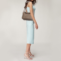 Pre Owned Hermes Taupe Taurillon Clemence Leather Palladium Finish Lindy 26 Bag