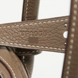 Pre Owned Hermes Taupe Taurillon Clemence Leather Palladium Finish Lindy 26 Bag