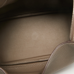 Pre Owned Hermes Taupe Taurillon Clemence Leather Palladium Finish Lindy 26 Bag