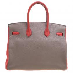 Hermes Etain/Bougainvillea Clemence/Togo Leather Gold Hardware Special Order Birkin 35 Bag