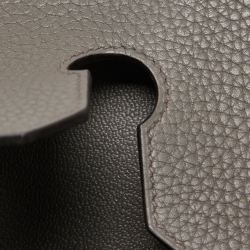 Hermes Etain Taurillon Clemence Palladium Finish Birkin 35 Bag
