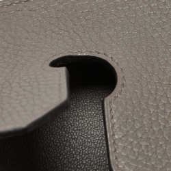 Hermes Etain Taurillon Clemence Palladium Finish Birkin 35 Bag