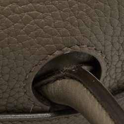 Hermes Etain Taurillon Clemence Palladium Finish Birkin 35 Bag