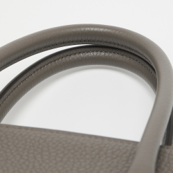 Hermes Etain Taurillon Clemence Palladium Finish Birkin 35 Bag