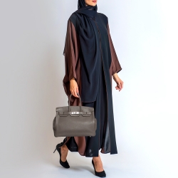 Hermes Etain Taurillon Clemence Palladium Finish Birkin 35 Bag