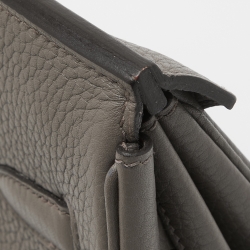Hermes Etain Taurillon Clemence Palladium Finish Birkin 35 Bag